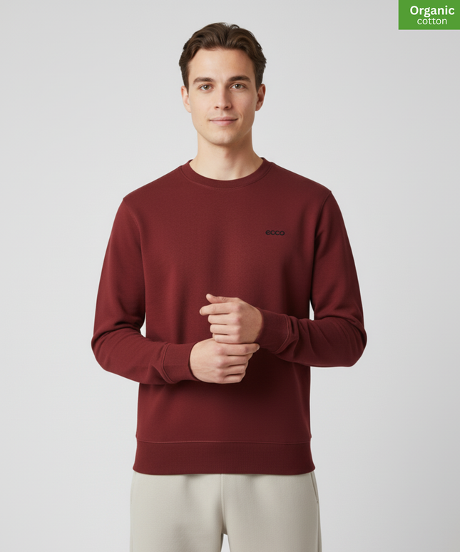 Organic Cotton crewneck sweatshirt | Burgundy |  Medium Fit.