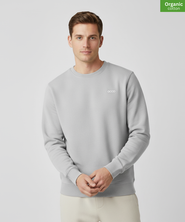 Organic Cotton crewneck sweatshirt | Heather Grey | Relaxed Medium Fit.