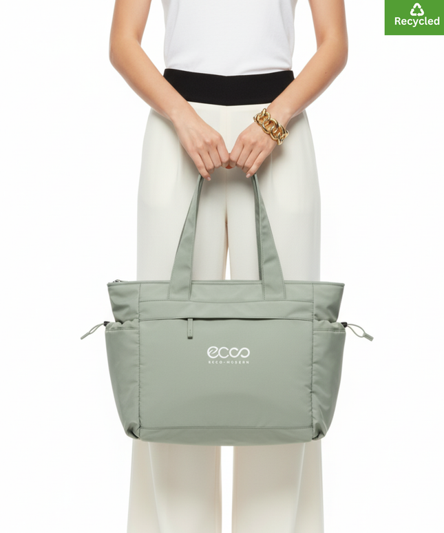 Oversized tote Bag  | Fresh Green |  Made from  100% Recycled polyester | Lightweight fabric
