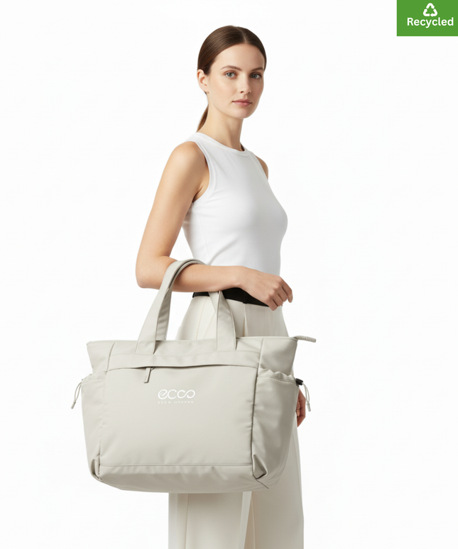 Oversized tote  | Natural Stone|  Made from  100% Recycled polyester | Lightweight fabric