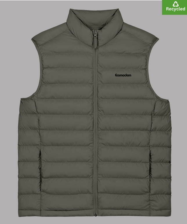 Padded Bodywarmer Jacket, Medium fit, Khaki colour, Lightweight.