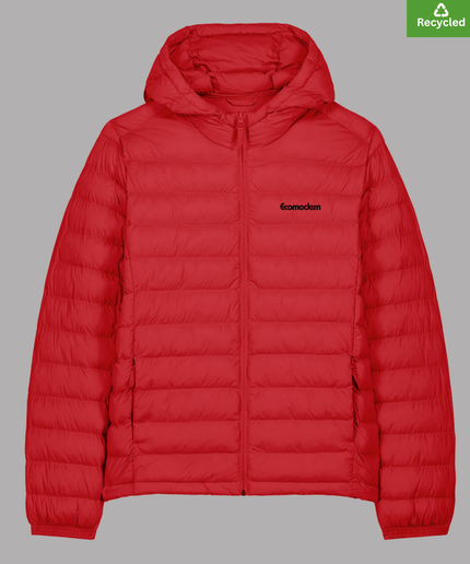 Padded Jacket, Medium fit, Red colour, Lightweight.