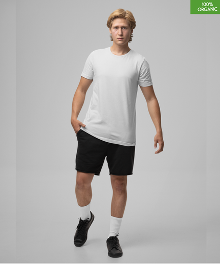 “Happy Hour on the beach-Cocktails & Drinks”  Organic cotton T-Shirt  l White l  Medium Fit, Mid Weight