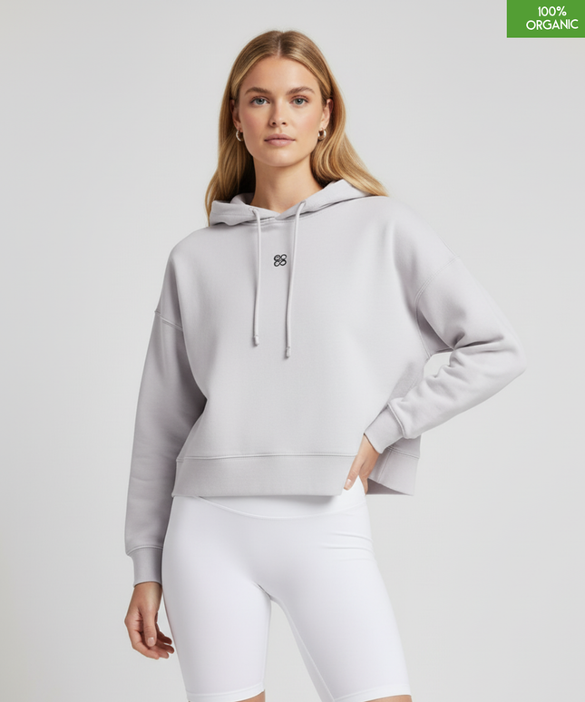 Organic cotton Hoodie sweatshirt | Colour: Heather Grey | Medium fit