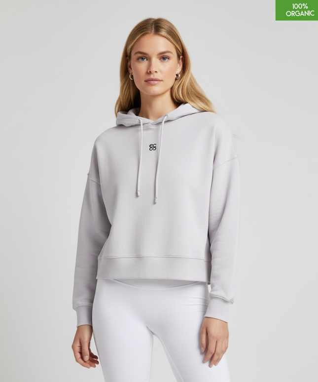 Organic cotton Hoodie sweatshirt | Colour: Heather Grey | Medium fit