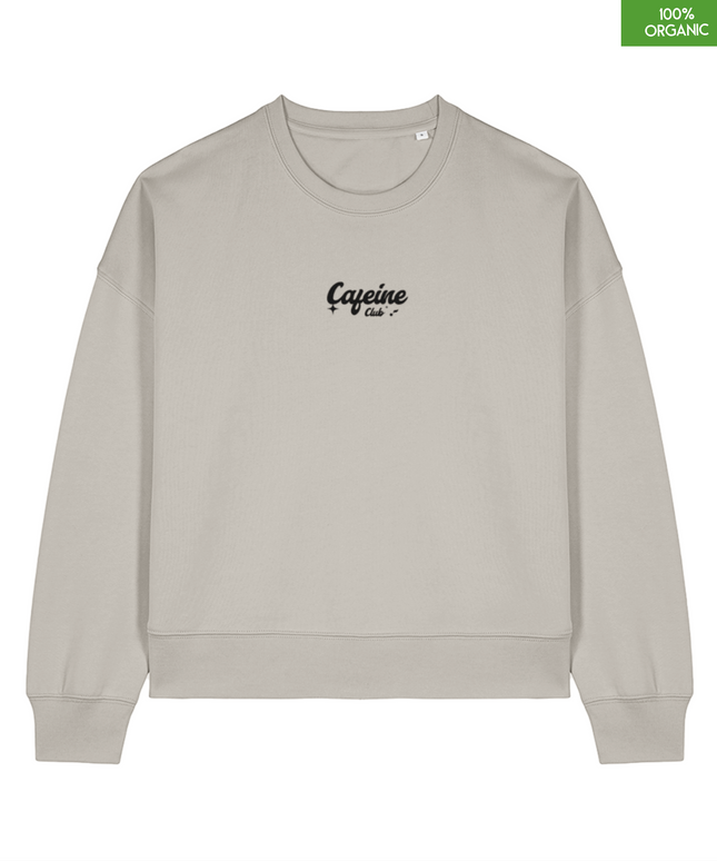 "Cafeine Club" The women's crew neck sweatshirt | Heather Haze | Medium fit | 300gsm