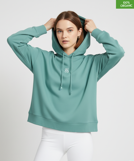 Organic cotton Hoodie  | Green Bay | Medium fit