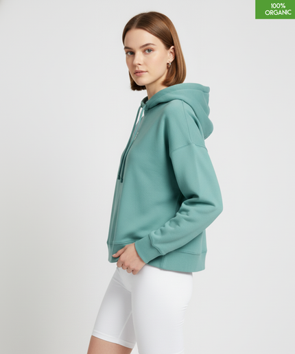 Organic cotton Hoodie  | Green Bay | Medium fit