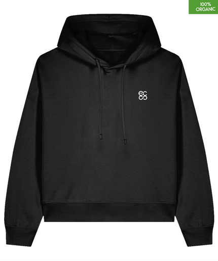 Organic cotton Hoodie sweatshirt | Colour Black | Medium fit .