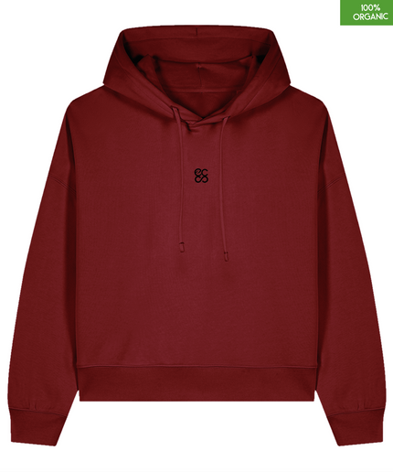 Organic cotton Hoodie sweatshirt | Colour: Burgundy | Medium fit