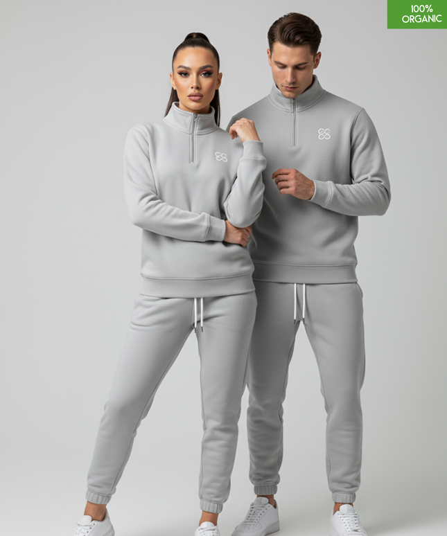 The quarter zip sweatshirt | Heather Grey | Medium Fit | 280gsm