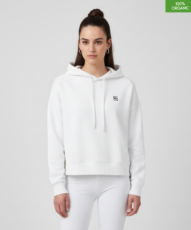 Organic cotton Hoodie  | White | Medium fit