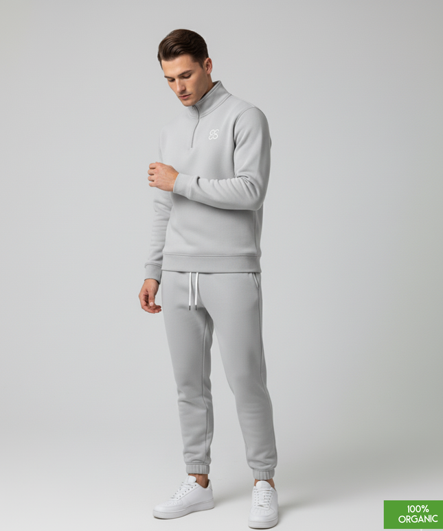 The quarter zip sweatshirt | Heather Grey | Medium Fit | 280gsm
