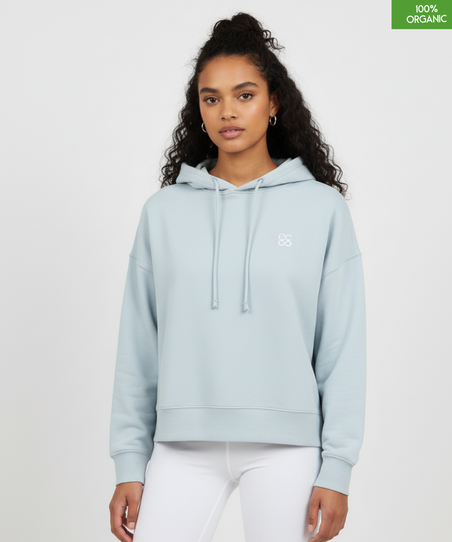 Organic cotton Hoodie  | Blue Ice | Medium fit