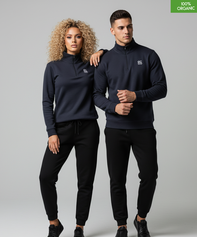 The quarter zip sweatshirt | French Navy | Medium Fit | 280gsm