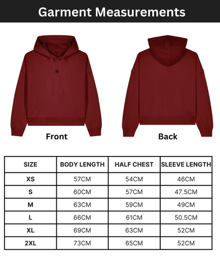Organic cotton Hoodie sweatshirt | Colour: Burgundy | Medium fit