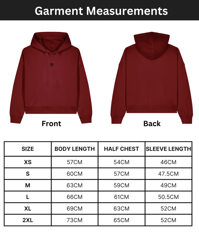 Organic cotton Hoodie sweatshirt | Colour: Burgundy | Medium fit