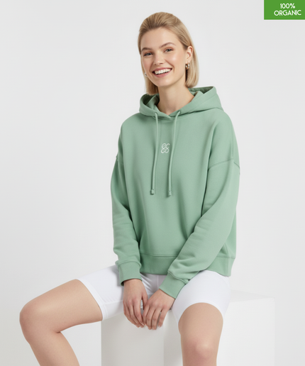 Organic cotton Hoodie  | Misty Jade | Medium fit