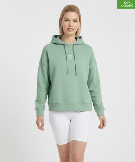 Organic cotton Hoodie  | Misty Jade | Medium fit