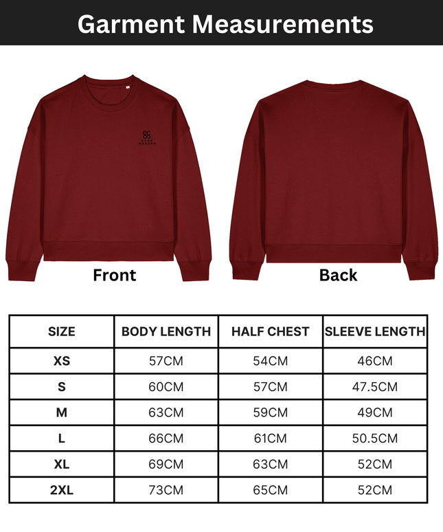 The women's crew neck sweatshirt | Burgundy | Medium fit | 300gsm