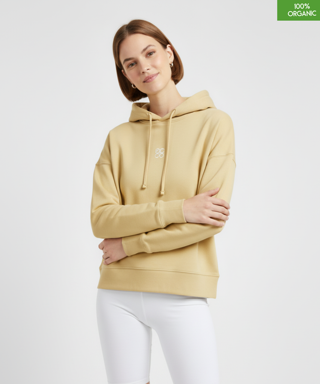 Organic cotton Hoodie  | Viva Yellow | Medium fit