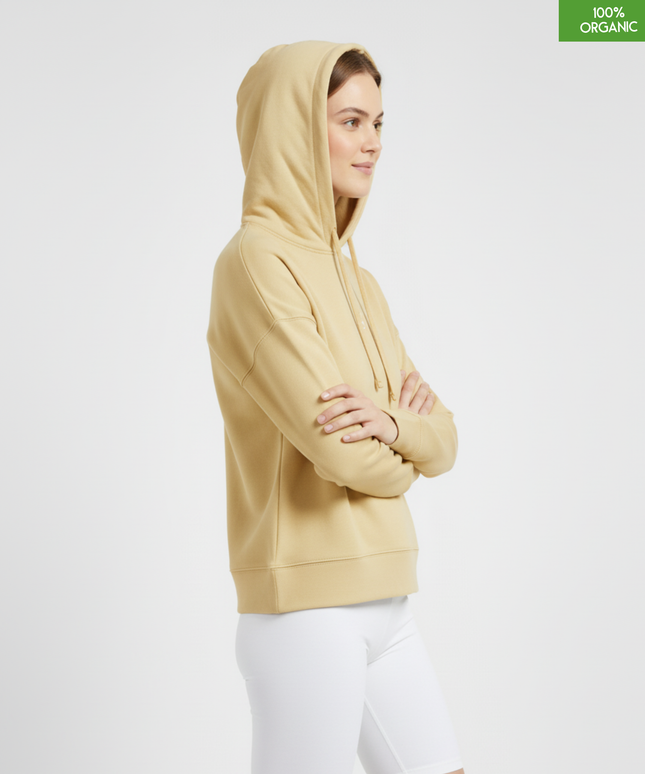 Organic cotton Hoodie  | Viva Yellow | Medium fit