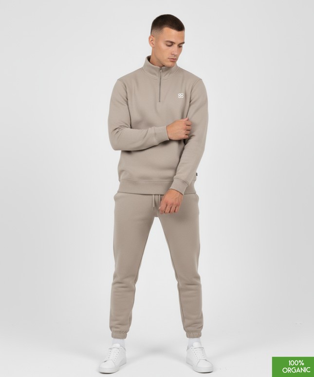The quarter zip sweatshirt | Desert Dust | Medium Fit | 280gsm