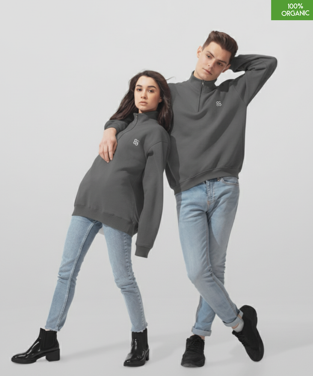 The quarter zip sweatshirt | Anthracite | Medium Fit | 280gsm