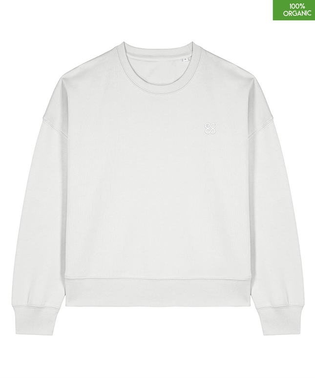 The women's crew neck sweatshirt | White | Medium fit | 300gsm