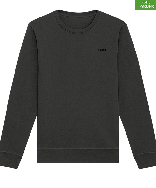 Organic Cotton crewneck sweatshirt | Dark Heather Grey |  Medium Fit.