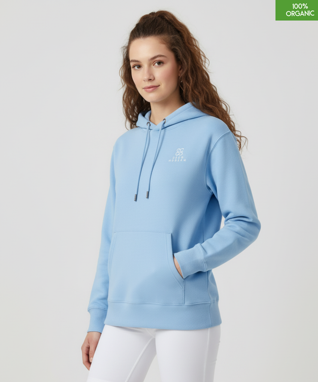 Organic Cotton Hoodie | Blue Soul | Relaxed Medium Fit.