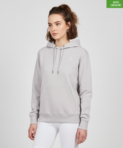 Organic Cotton Hoodie | Cool Heather Grey | Relaxed Medium Fit.