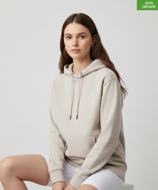 Organic Cotton Hoodie | Eco-Heather | Relaxed Medium Fit.