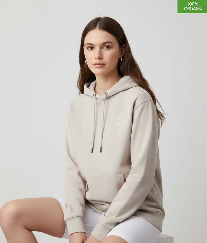 Organic Cotton Hoodie | Eco-Heather | Relaxed Medium Fit.