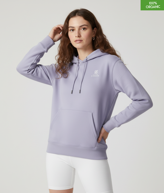 Organic Cotton Hoodie | Lavender | Relaxed Medium Fit.