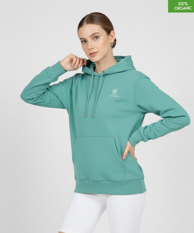 Organic Cotton Hoodie | Pool Blue | Relaxed Medium Fit.