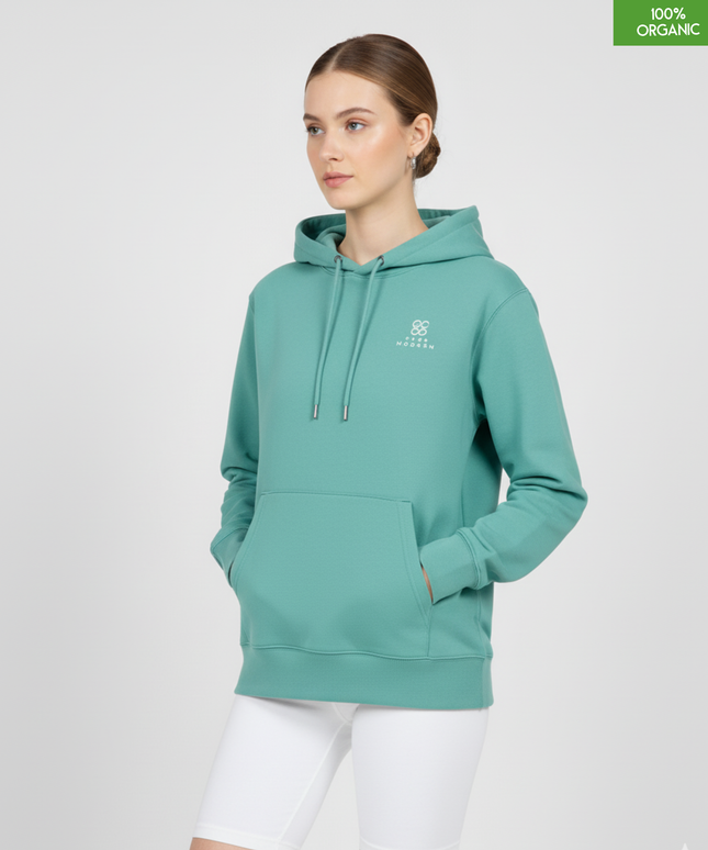 Organic Cotton Hoodie | Pool Blue | Relaxed Medium Fit.